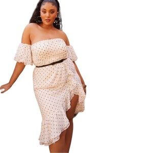 Fashion to Figure Jessa Dot Print Ruffle Dress Size 3